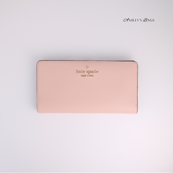 Kate Spade Madison Large Slim Bifold Wallet In Conch Pink - Picture 1 of 4